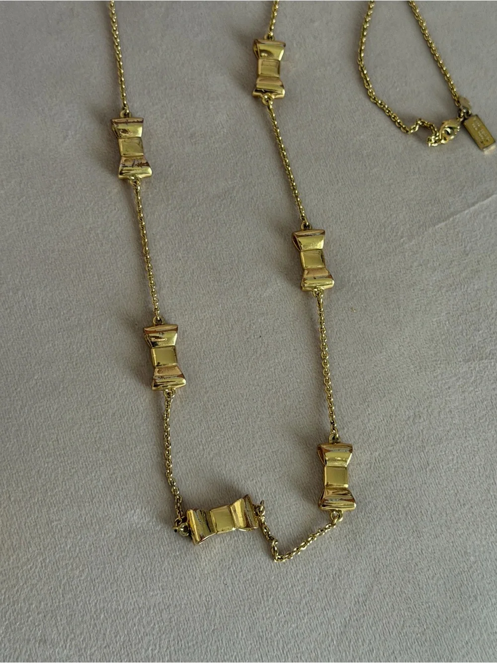 Kate Spade Gold Bow Scattered Station Necklace